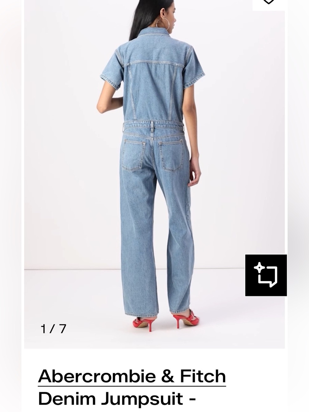 Abercrombie & Fitch 90s Relaxed Wide-Leg Denim Jumpsuit. Size M. NWOT